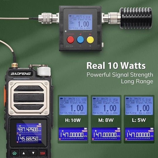 Baofeng UV-25 Ασύρματος Πομποδέκτης UHF/VHF 10W με Έγχρωμη Οθόνη Army Yellow