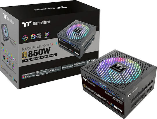 Thermaltake Toughpower GF3 ARGB 850W Μαύρο Τροφοδοτικό Υπολογιστή Full Modular 80 Plus Gold