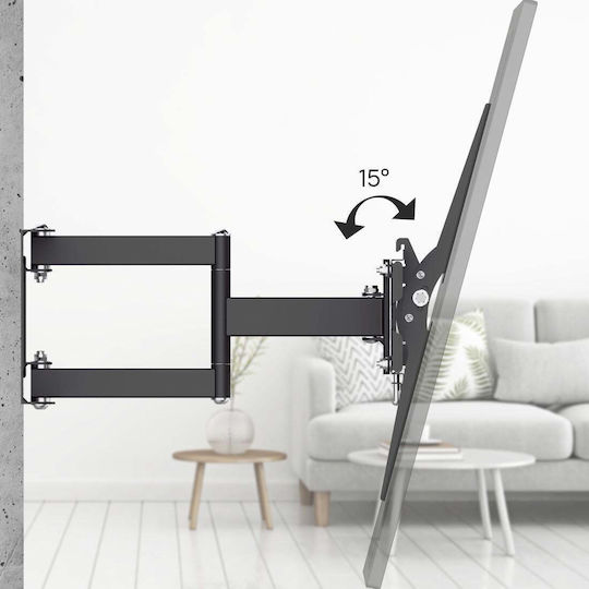 Hama Стойка За Телевизор 220898 Стенен Монтаж Екрани 32" До 85" Vesa До 600x400 До 50кг Регулируема Черна