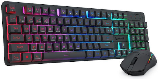Redragon S107-KS Wireless Gaming Keyboard Set with RGB Lighting & Mouse (English US)