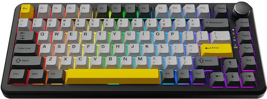 Ajazz AK820 Max Gaming Mechanical Keyboard 75% with Magnetic Switches and RGB Lighting (English US) Black / Gray / Yellow