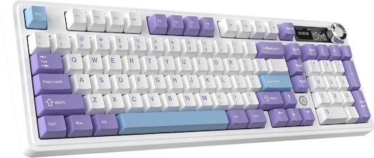 Ajazz AK980 Gaming Μηχανικό Πληκτρολόγιο με Gift Switch V2 διακόπτες και RGB φωτισμό (Αγγλικό US) Μωβ