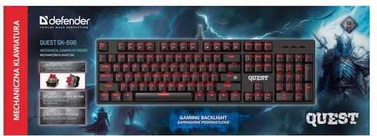 Defender Quest GK-596 Gaming Μηχανικό Πληκτρολόγιο με RGB φωτισμό (Αγγλικό US)