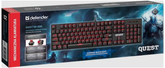 Defender Quest GK-596 Gaming Μηχανικό Πληκτρολόγιο με RGB φωτισμό (Αγγλικό US)