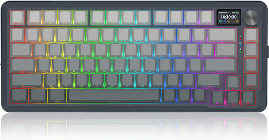 Redragon K708GG-RGB-PRO Flekact Wireless Gaming Keyboard 75% with RGB lighting (English US) Gray