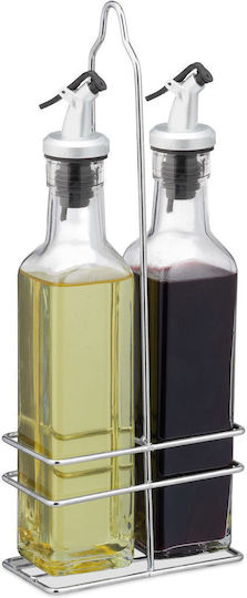 Relaxdays Glass Oil & Vinegar Dispenser Set with Flow