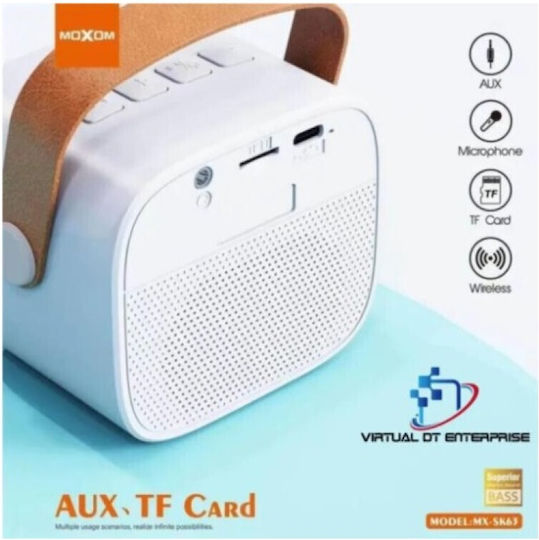 Moxom Ηχείο Karaoke με Ασύρματα Μικρόφωνα MX-SK63 MX-SK63 σε Λευκό Χρώμα