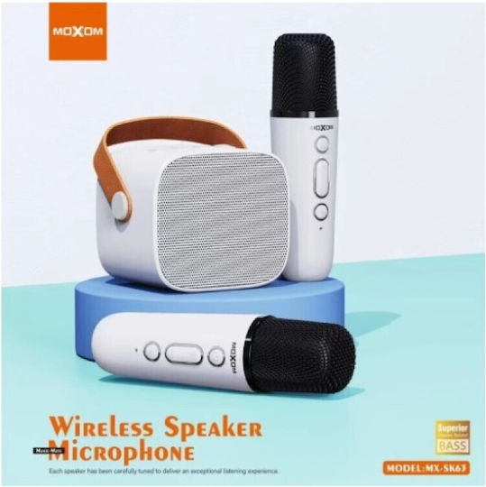 Moxom Ηχείο Karaoke με Ασύρματα Μικρόφωνα MX-SK63 MX-SK63 σε Λευκό Χρώμα