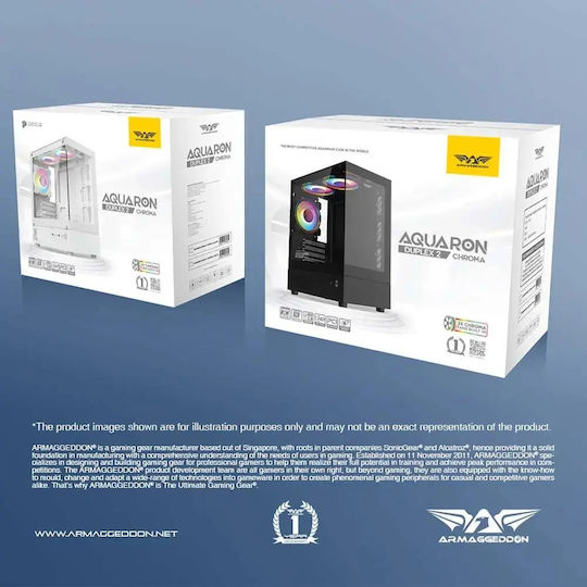 Armaggeddon Aquaron Duplex 2 Chroma Mikro-Turm Computergehäuse Schwarz