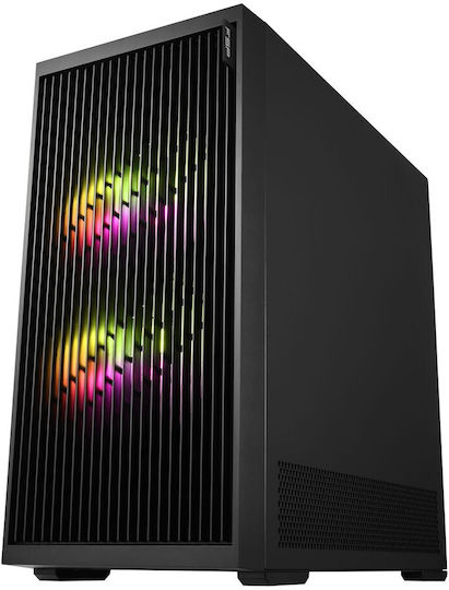 FSP/Fortron M330-BA Gaming Midi Tower Κουτί Υπολογιστή με Πλαϊνό Παράθυρο Μαύρο