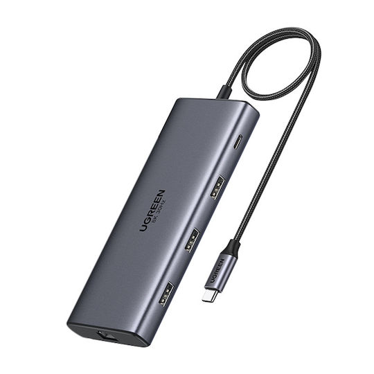 Ugreen Revodok Pro 210 USB-C Docking Station με HDMI 4K PD Ethernet Γκρι