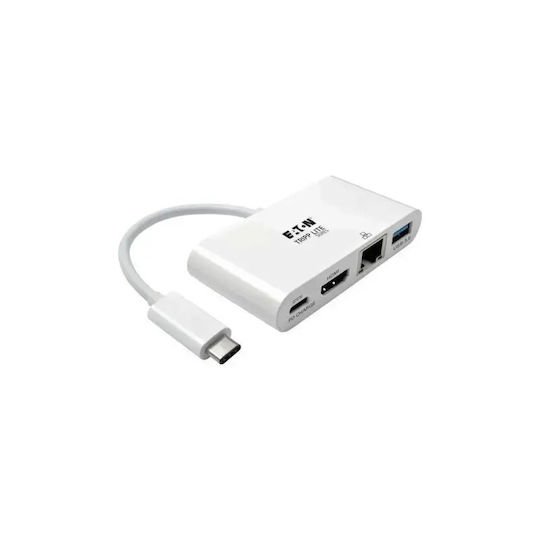Eaton USB-C Докинг Станция с HDMI Ethernet Бяла