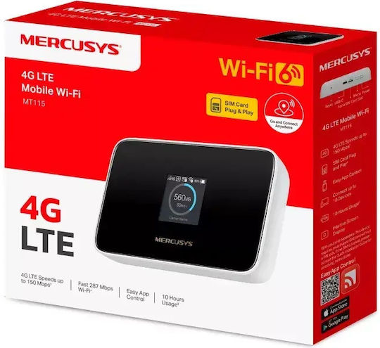 Mercusys MT115 v1 Drahtloser 4G Tragbarer Hotspot Wi‑Fi 4