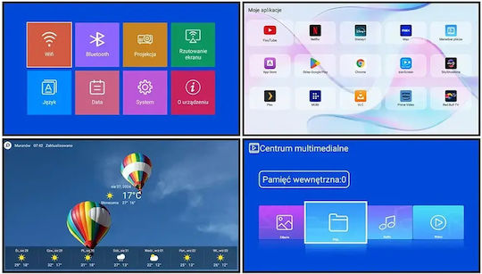 Manta Мини Проектор LCD HD Лампа LED с Wi-Fi и Вградени Говорители PMA202A24