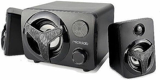 Microlab U-210 Ηχεία Υπολογιστή 2.1 με RGB Φωτισμό και Ισχύ 11W Μαύρα