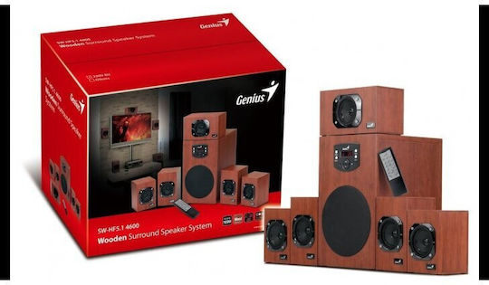 Genius SW-HF5.1 4600 V2 Ηχεία Υπολογιστή 5.1 με Ισχύ 120W Καφέ