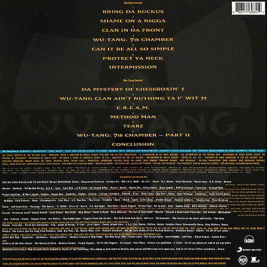 Enter Wu-tang Clan 36 Chambers Vinyl