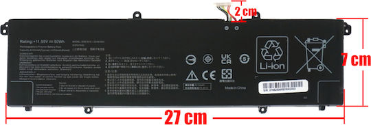 Батерия за лаптоп Asus Vivobook A413fa D413da D413ia D533ia D533ua C31n1905 0b200-03580200 0b20003580200 0b200-03750300 50wh 11.55v 4329mah гъвкав кабел 7 пина код 1-bat0475