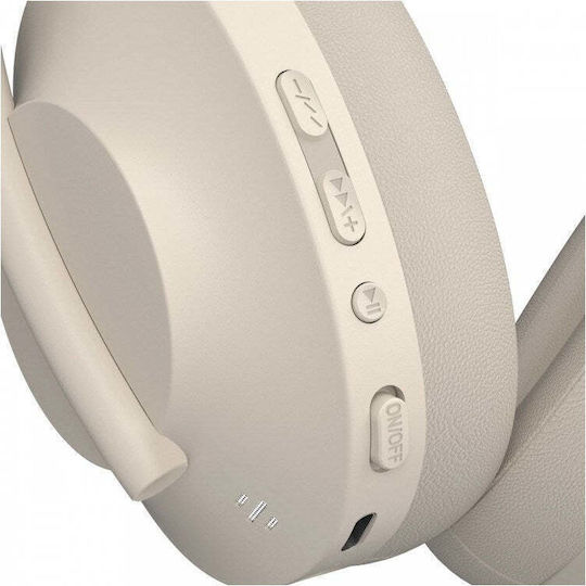 Defender FreeMotion B485 Wireless Wired Over Ear Headphones With 50 Hours Playing Time Beige