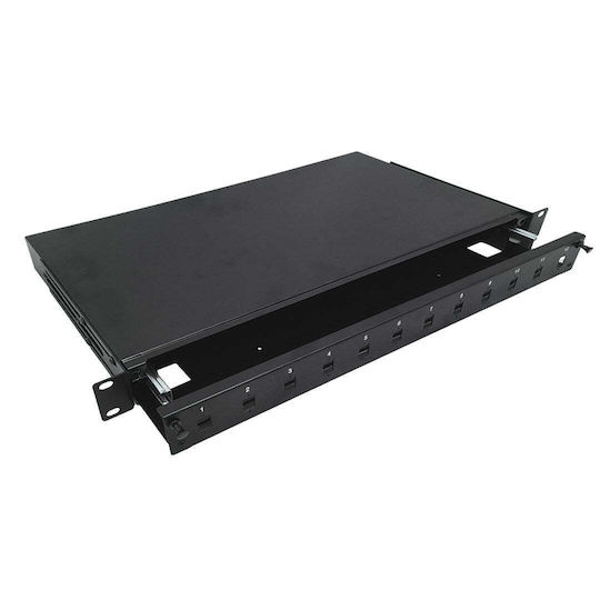 A-LAN Patch Panel für Rack 1U 19" 12 Ports Schwarz