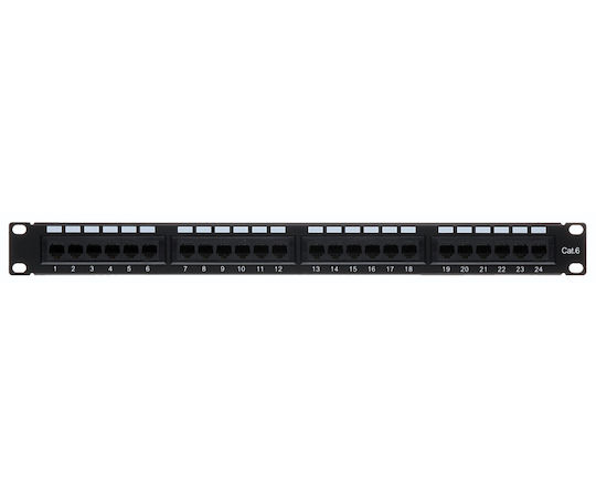 Delta Patch Panel für Rack 1U 19" 24 Ports Schwarz
