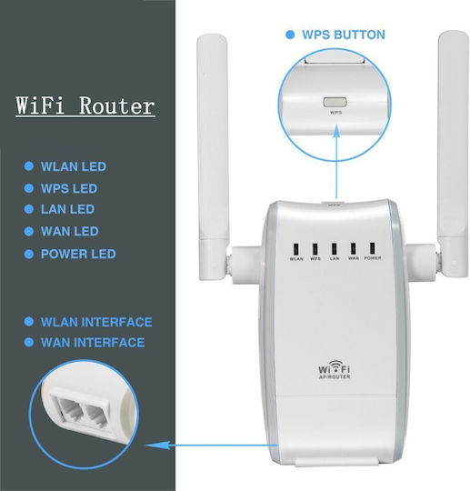 Extrastar 2648 Wi-Fi Extender Single Band (2.4GHz) 300Mbps with 2 Ethernet Ports