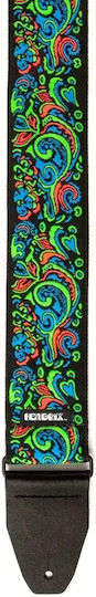 Dunlop Jh27 Jimi Hendrix Blacklight Love Drops Blue Guitar Strap