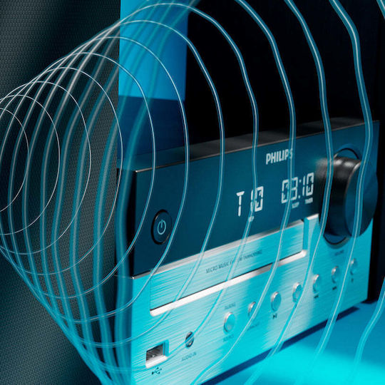 Philips Sistem audio 2 Micro Music System TAM4205M2/12 80W cu CD Player și Bluetooth Transparent