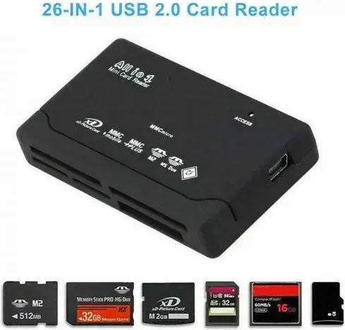 Външен Кард Рийдър All In One За Карти Памет Usb SDHC Micro SD US MMC Mini M2 xD I1c8
