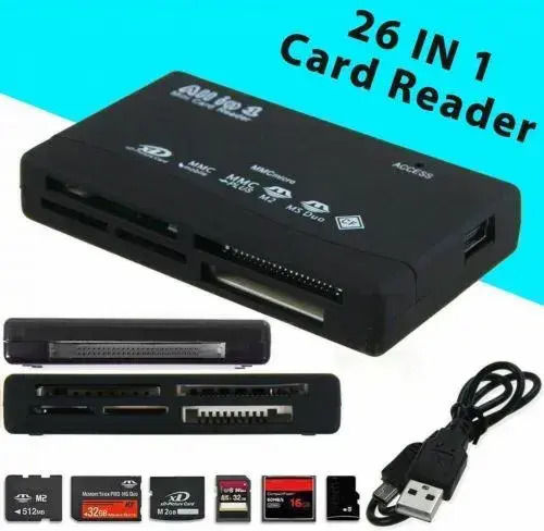 Външен Кард Рийдър All In One За Карти Памет Usb SDHC Micro SD US MMC Mini M2 xD I1c8