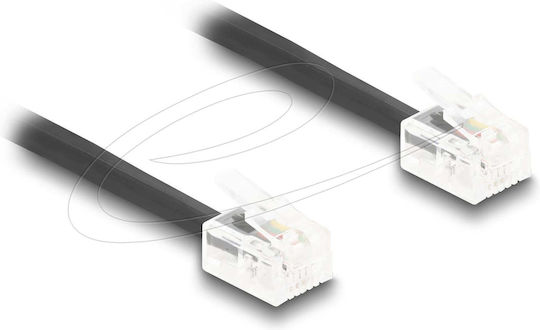 DeLock Σπιράλ Τηλεφωνικό Καλώδιο RJ11 6P4C 1m Μαύρο (90201)