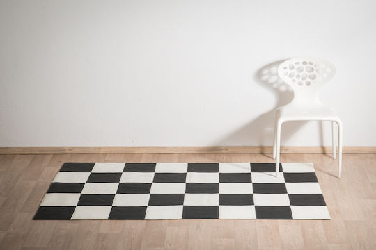 Modern Leather Rug 125x190 Cm White Black