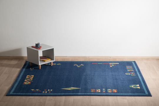 Synthetic Frieze Rug 90-30 Blue 140x190 Blue