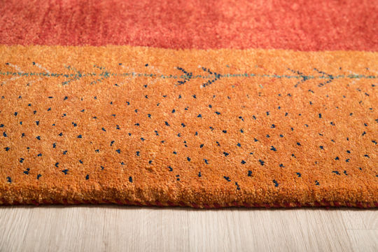 Moderner Handgefertigter Gabbeh Rizbaff Teppich 194x200 cm Orange