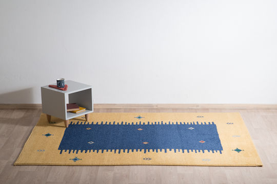 Synthetic Frieze Rug 58-38 Blue 140x190 Yellow Blue