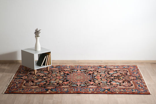 Χαλί Κλασικό Χειροποίητο Nahawand 153x236 Cm Decostar Μπλε Πορτοκαλί