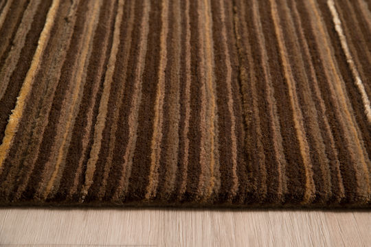 Modernes Wohnzimmer Teppich Silky Streifen Braun 171x241 cm Decostar Braun