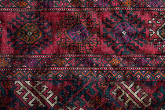 Klassischer handgefertigter Teppich Russisches Bokhara 163x252 cm Bordeauxrot