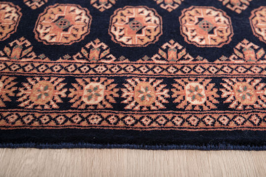 Klassischer Handgefertigter Lahore Wohnzimmer Teppich 79x300 cm Decostar Blau