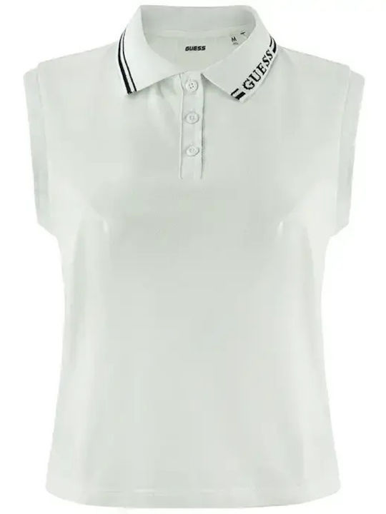 Sarah Women's Polo Sleeveless Blouse White