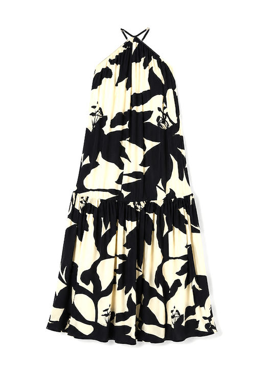 Summer Maxi Dress Ecru-Black