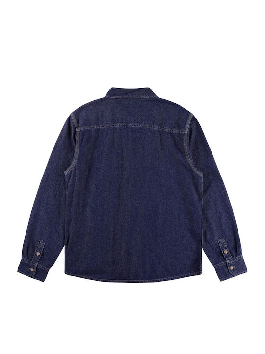 Langärmeliges Denim Hemd Dunkel Indigo