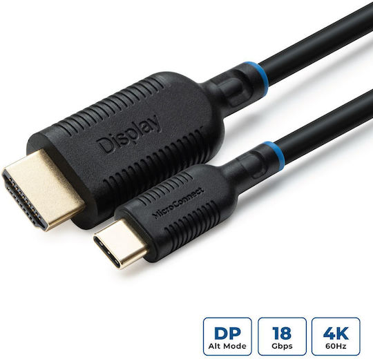 Microconnect HDMI Cable Male - USB-C Male 3m Black