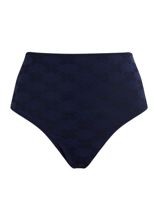 Bikini Bottoms Slip High Waist Navy Blue