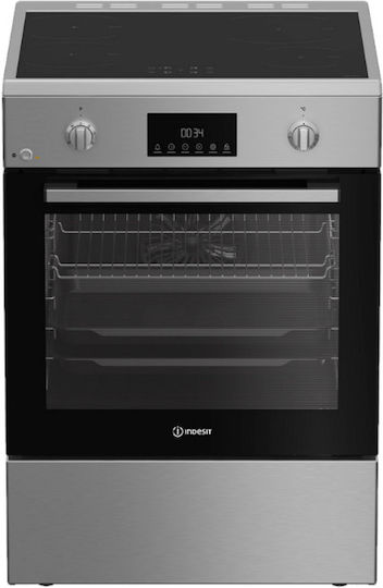 Indesit Κουζίνα 72lt με Επαγωγικές Εστίες Π60εκ. Inox