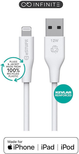 eSTUFF USB-A to Lightning Cable Λευκό 2m (ES601270-BULK)
