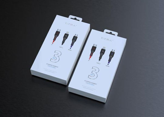 Ezra DC92 Редовна USB към Lightning Кабел Многоцветен 1.2м