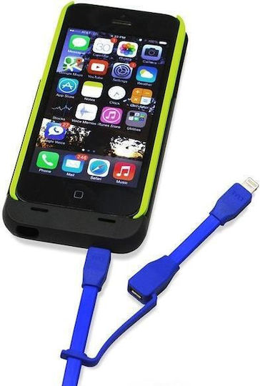 Tylt Flach USB zu Blitzschlag / Micro-USB Kabel Blau 0.3m (781420050331)