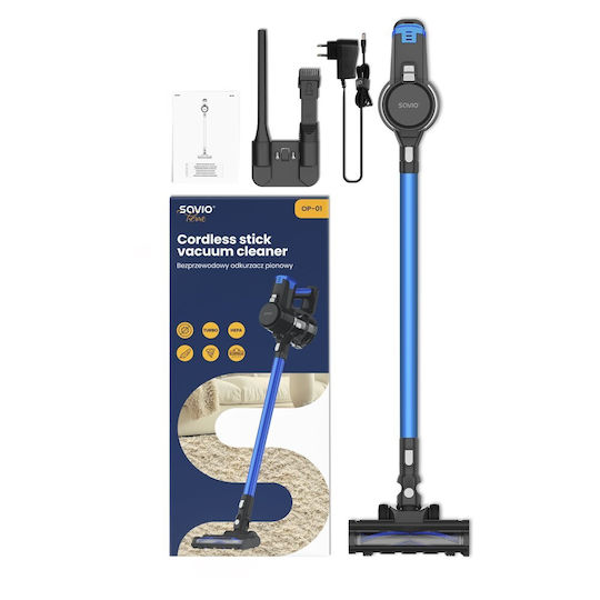 Savio OP-01 Wiederaufladbarer Stielstaubsauger 22.2V Blau
