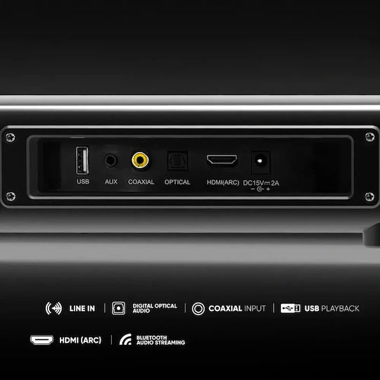 Armaggeddon Soundbar 2.0 Bluetooth και HDMI 120W με Τηλεχειριστήριο Μαύρο SB-HD3202
